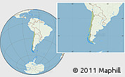 Savanna Style Location Map of Chile, lighten, land only