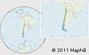 Savanna Style Location Map of Chile, lighten