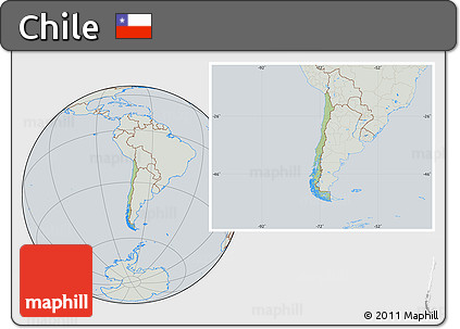 Savanna Style Location Map of Chile, lighten, semi-desaturated