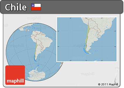 Savanna Style Location Map of Chile, lighten, semi-desaturated, land only