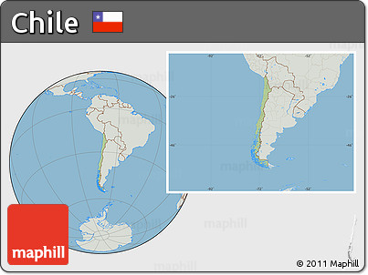 Savanna Style Location Map of Chile, lighten, semi-desaturated, land only