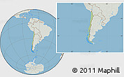 Savanna Style Location Map of Chile, lighten, semi-desaturated, land only