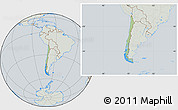 Savanna Style Location Map of Chile, lighten, semi-desaturated