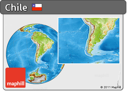 Savanna Style Location Map of Chile, physical outside