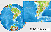 Savanna Style Location Map of Chile, physical outside, hill shading