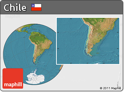 Savanna Style Location Map of Chile, satellite outside