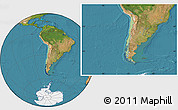Savanna Style Location Map of Chile, satellite outside