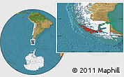 Satellite Location Map of Punta Arenas (Is.), highlighted country