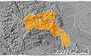 Political 3D Map of Angol, desaturated