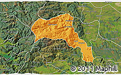 Political 3D Map of Angol, satellite outside