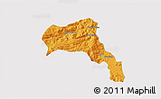 Political 3D Map of Angol, single color outside