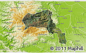 Satellite 3D Map of Angol, physical outside