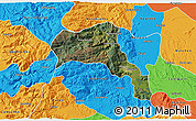 Satellite 3D Map of Angol, political outside