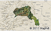 Satellite 3D Map of Angol, shaded relief outside