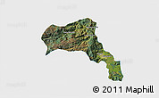 Satellite 3D Map of Angol, single color outside