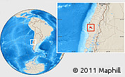 Shaded Relief Location Map of Angol