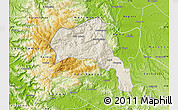 Shaded Relief Map of Angol, physical outside