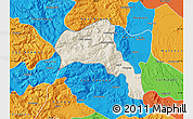 Shaded Relief Map of Angol, political outside