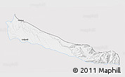 Silver Style 3D Map of Collipulli, single color outside