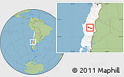 Savanna Style Location Map of Collipulli, highlighted country