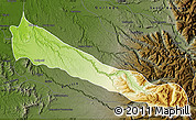 Physical Map of Collipulli, darken