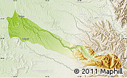 Physical Map of Collipulli, lighten