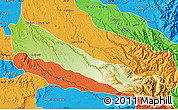 Physical Map of Collipulli, political outside