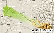 Physical Map of Collipulli, shaded relief outside