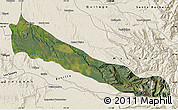 Satellite Map of Collipulli, shaded relief outside