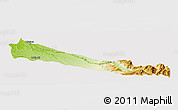 Physical Panoramic Map of Collipulli, cropped outside