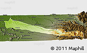 Physical Panoramic Map of Collipulli, darken