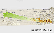 Physical Panoramic Map of Collipulli, shaded relief outside