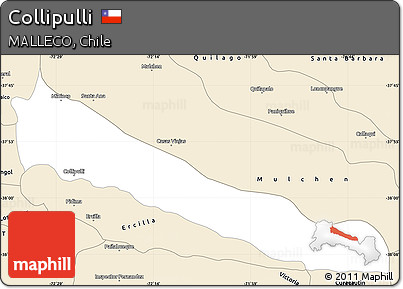 Classic Style Simple Map of Collipulli