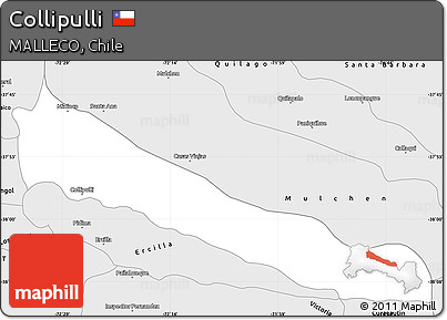 Silver Style Simple Map of Collipulli