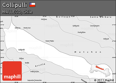 Silver Style Simple Map of Collipulli