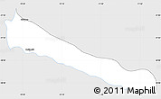 Silver Style Simple Map of Collipulli, single color outside