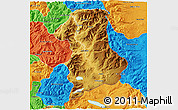 Physical 3D Map of Lonquimay, political outside