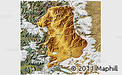 Physical 3D Map of Lonquimay, satellite outside