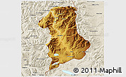 Physical 3D Map of Lonquimay, shaded relief outside