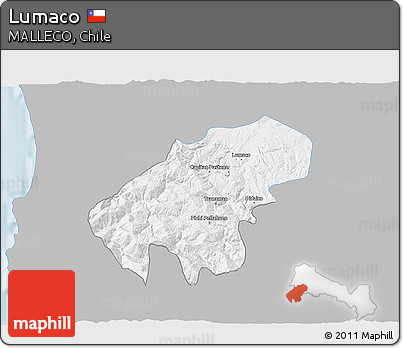 Gray 3D Map of Lumaco, single color outside