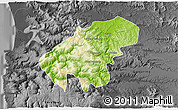 Physical 3D Map of Lumaco, darken, desaturated