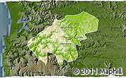 Physical 3D Map of Lumaco, darken
