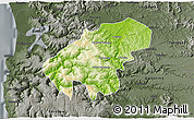 Physical 3D Map of Lumaco, darken, semi-desaturated