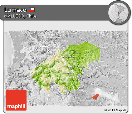 Physical 3D Map of Lumaco, lighten, desaturated
