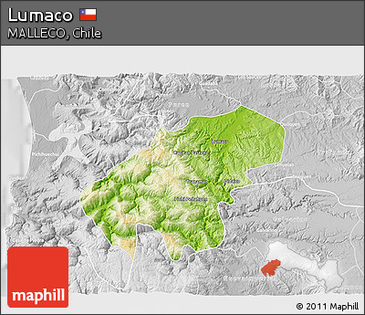 Physical 3D Map of Lumaco, lighten, desaturated