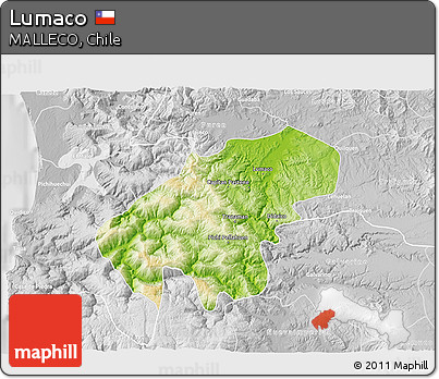 Physical 3D Map of Lumaco, lighten, desaturated