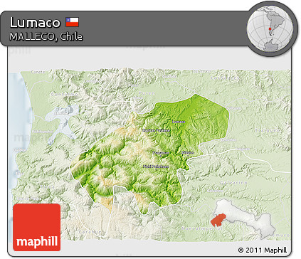 Physical 3D Map of Lumaco, lighten