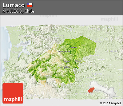 Physical 3D Map of Lumaco, lighten