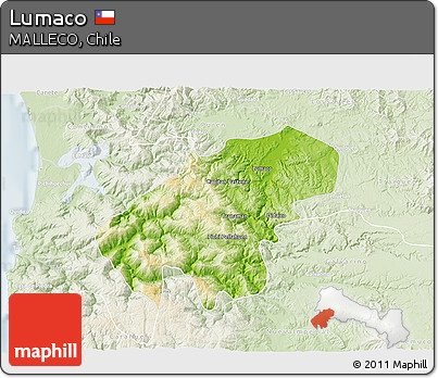 Physical 3D Map of Lumaco, lighten
