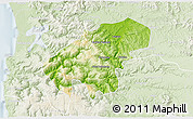 Physical 3D Map of Lumaco, lighten